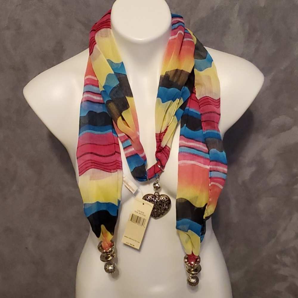 Collection Eighteen Teal Waters Jewel Charm Scarf